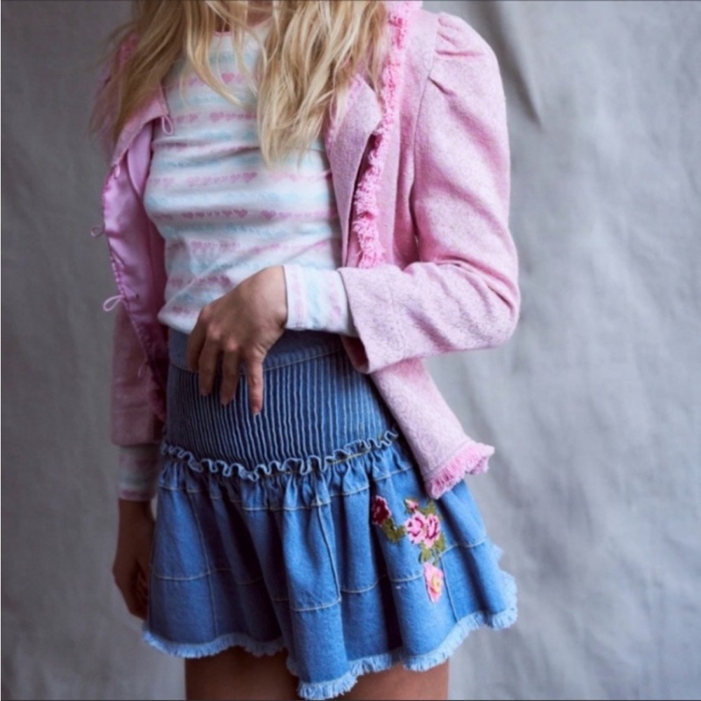 LOVESHACKFANCY DENIM SKIRT